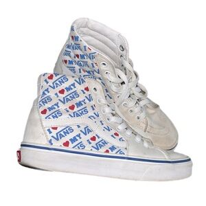 VANS blue & white high tops💙